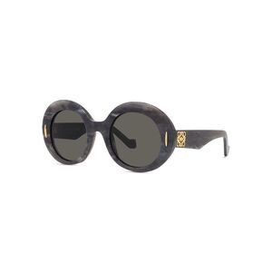 LOEWE Anagram 50MM Oval Sunglasses in Grey Black Horn $420
